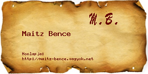 Maitz Bence névjegykártya